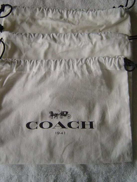AUTHENTIC COACH LOT OF 3 COACH CANVAS DUST BAGS 12"X8" - Picture 9 of 9